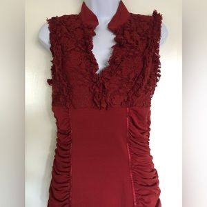 XOXO , size M ,new , woman top , wine color short sleeves !